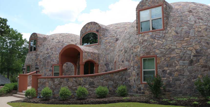 Concrete Dome with Stone Siding