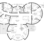 Europa Dome Home Floor Plan with Four Bedrooms and Two Bathrooms