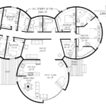 Europa Dome Home Floor Plan with Six Bedrooms and 3 Bathrooms