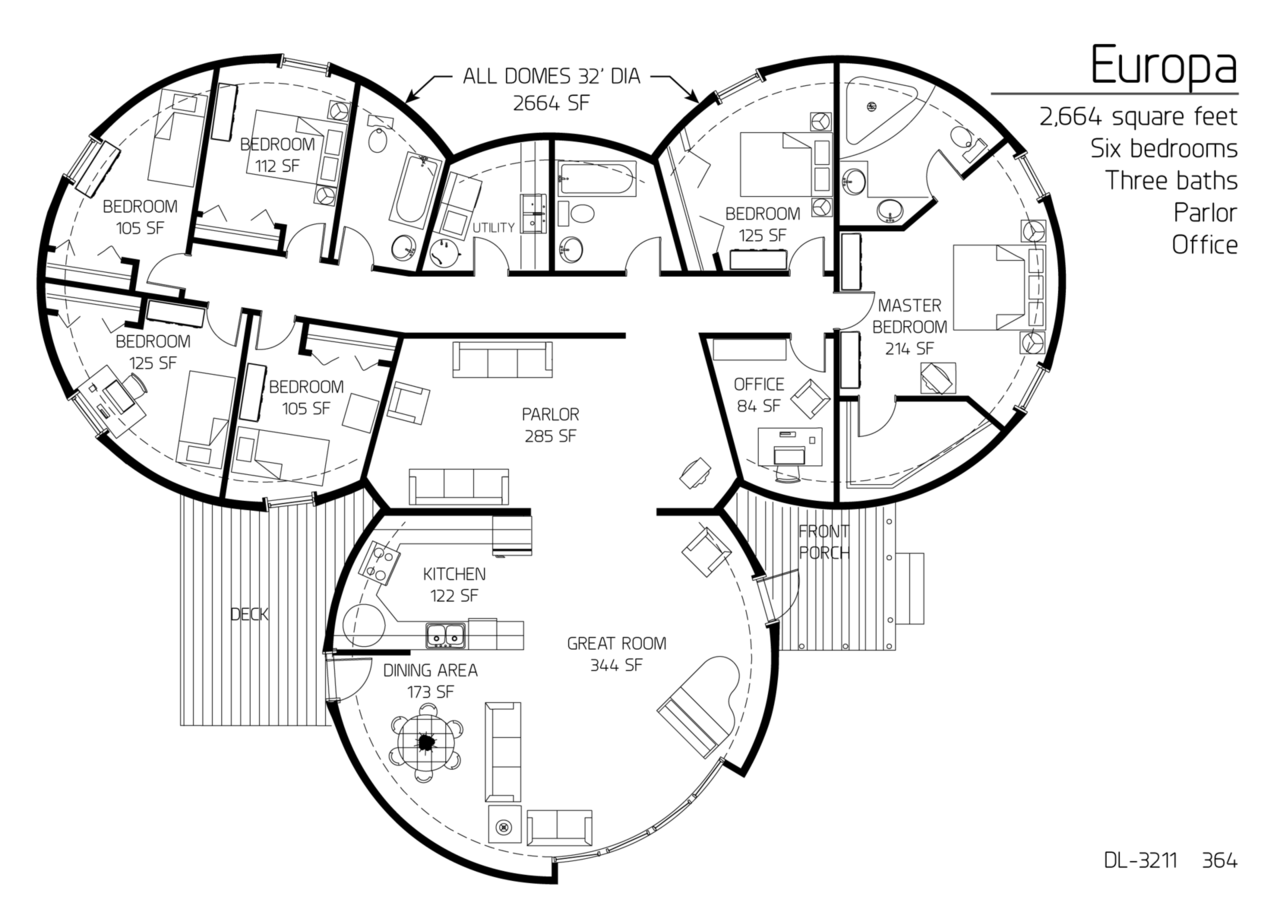Dome Home Floor Plan Feature The Three Europa Brooks Construction