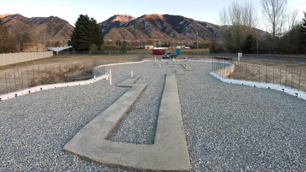 The Arcadia Home in Utah: the substrate for the foundation is in place. On top will be a radiant heat system encased in concrete.