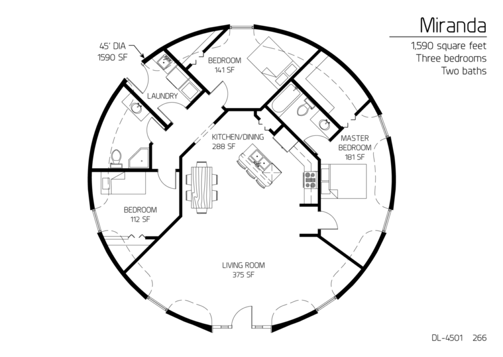 The Miranda, DL-4501. Three beds, two baths, and plenty of gathering space.