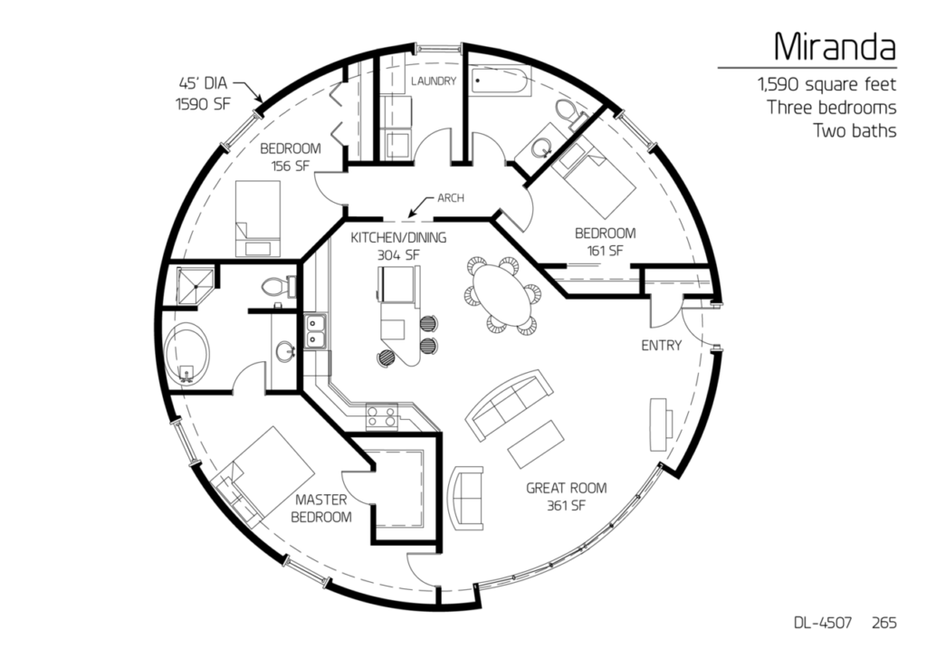 The Miranda, DL-4507: Spacious gathering space and a beautiful master suite make this a perfect one-story home.