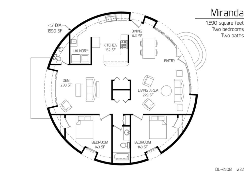 The Miranda, DL-4508: two separated living spaces, and an open and bright feel throughout the home.