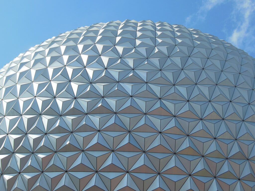 Epcot Center's Spaceship Earth is housed inside a geodesic dome inspired by R. Buckminster Fuller's futuristic designs.